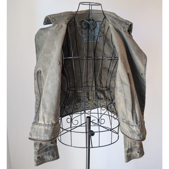 Zadig & Voltaire Klara Asymmetrical Green Cotton Military Jacket Womens Medium - Picture 11 of 13